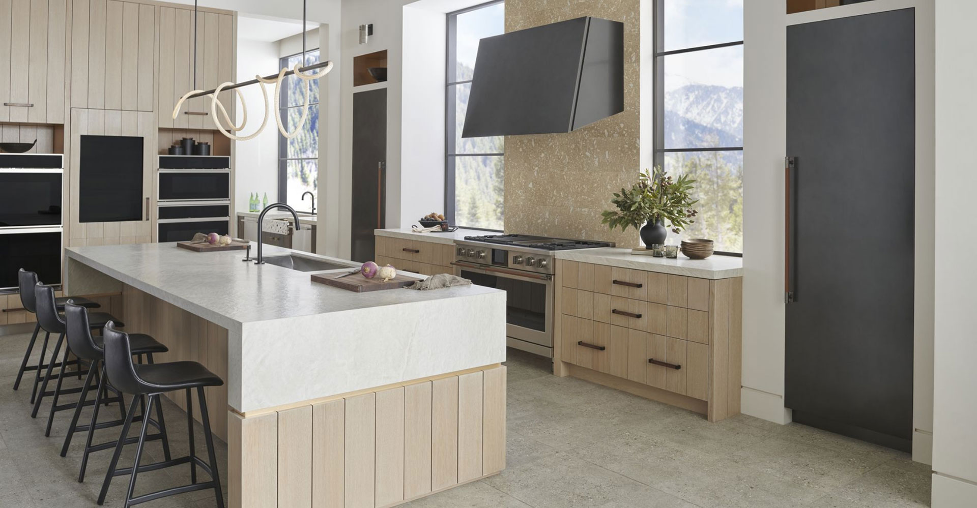 Elegant Kitchen With Titanium Collection Monogram Appliances